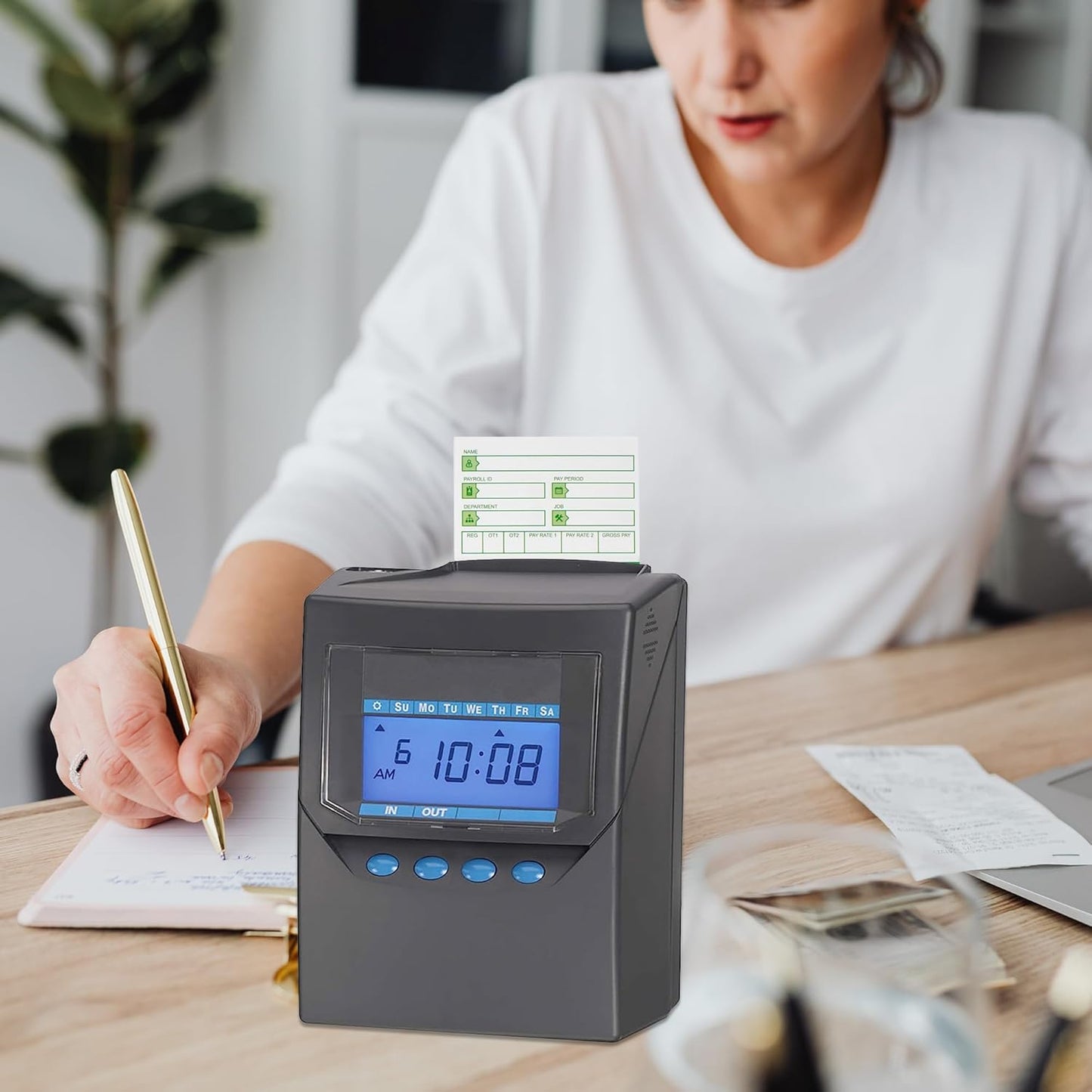 Zzrywuty All Pay Periods, 50 Count Time Cards for Hn3000, 2-Sided, 3 3/8" x 7 3/8", Green