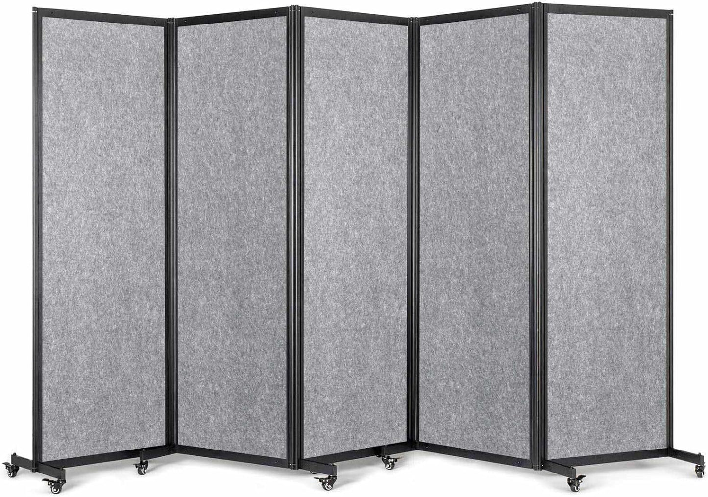 Room Partition,Office Divider,Portable Commercial Screen Dividers,Privacy Partition Separator,Classroom School Dividers,10'6"L* 6'7"H,5 Panel,Light Grey