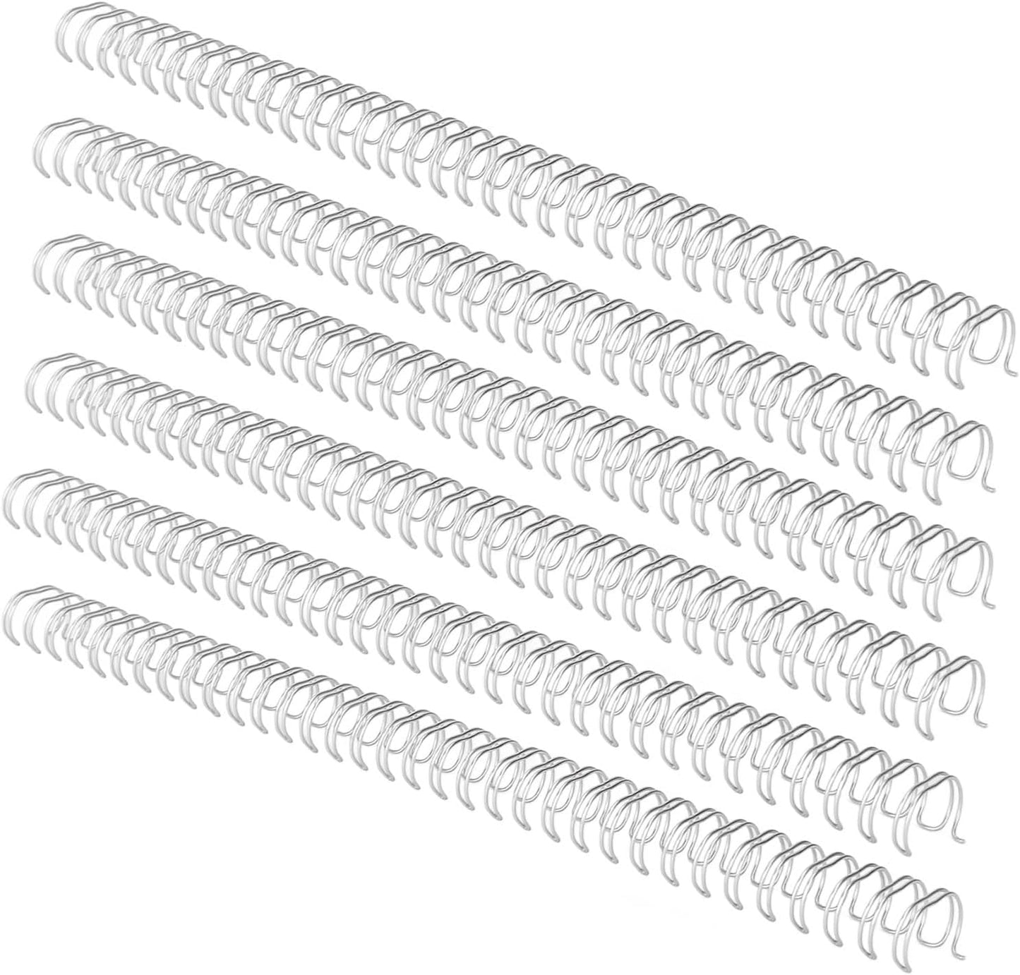 100 Pack Double Loop Wire Binding Spines, YolieraArt Wire Binding Spines, 7/16 Inch Binding Wire for Letter Size (80 Sheet Capacity, 100P, 3:1 Pitch, Silver)