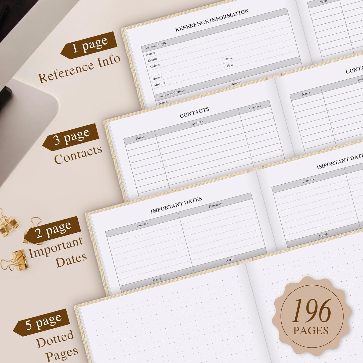 Lanpn Undated Daily Planner Hourly Schedule Notebook, 196 Pages 2 Page per Day To Do List Notebook Notepad Appointment Work Planner, Hardcover Daily Journal Organizer Book For Women 7.7" x 9.3" Purple