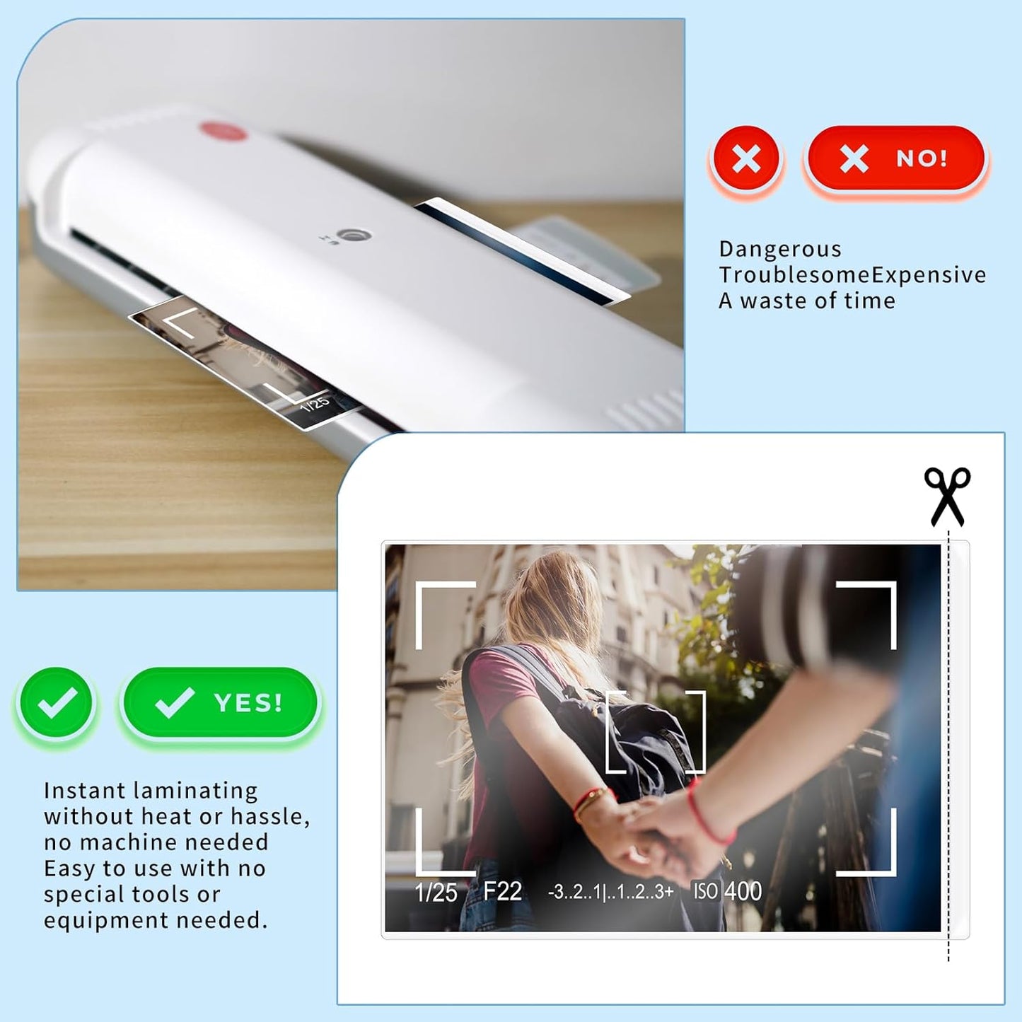 100 Sheets 3x5inch Self Seal Laminating Pouches Self Adhesive Laminating Sheet No Laminating Machine Needed for Photos Index Cards