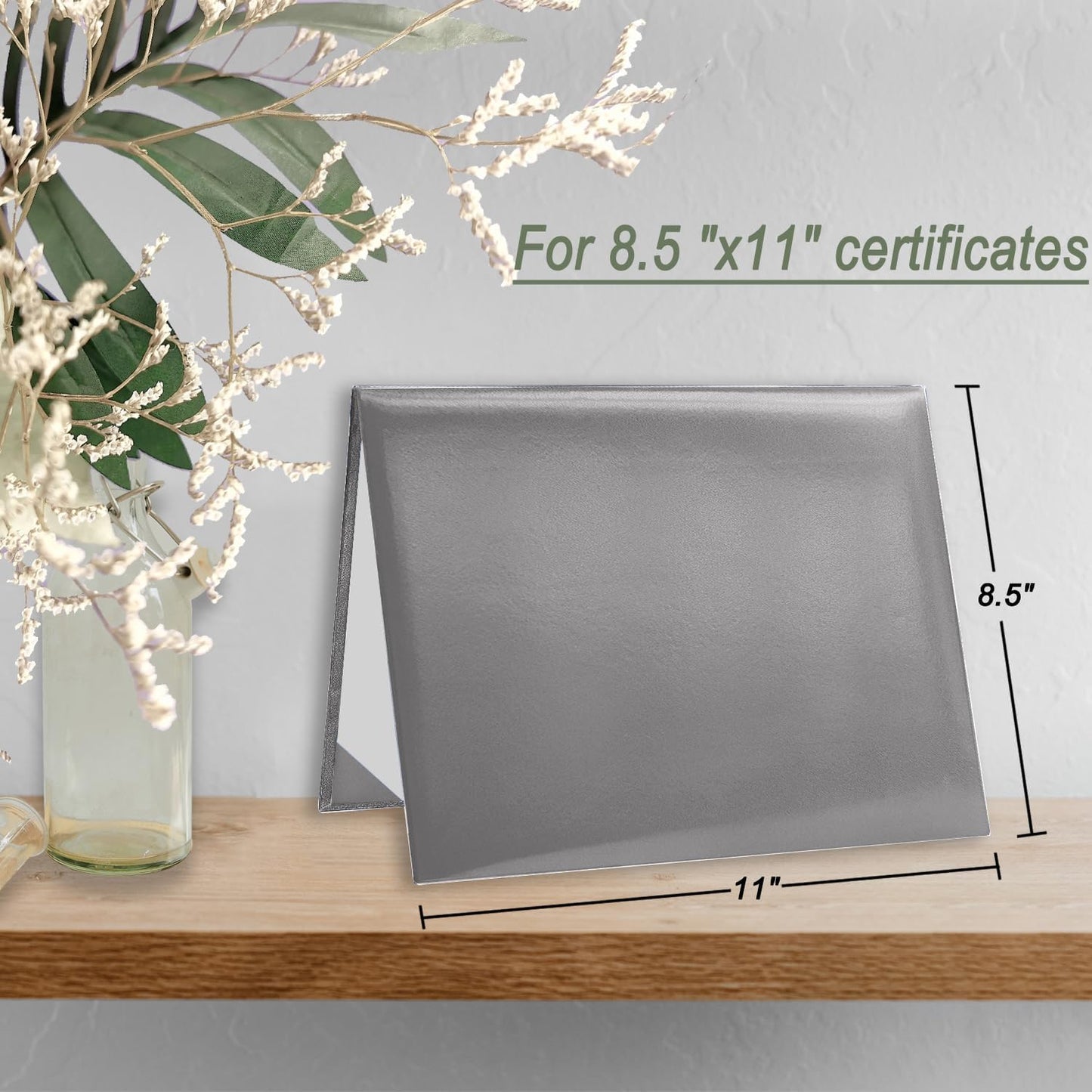 Certificate Holders 8.5"x11" Graduation Diploma Cover Document Leather Folders,Grey-2 Pack