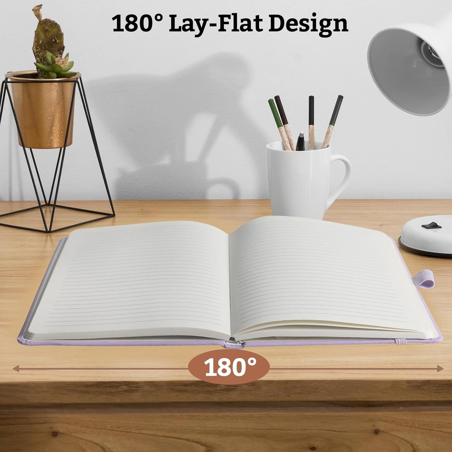 Lined Hardcover Journal Notebook, A5 192 Pages 100Gsm Thick Paper College Ruled for School,Note Taking,Work,Diary，5.7''*8.3'',Lavender