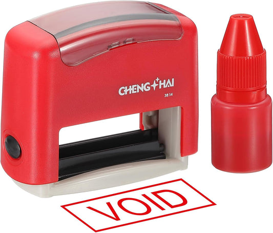 YOKIVE Void Self Inking Rubber Stamp, Office Ink Business Stamp for Office Documents, Paperwork, Warehouse, Label (Red)