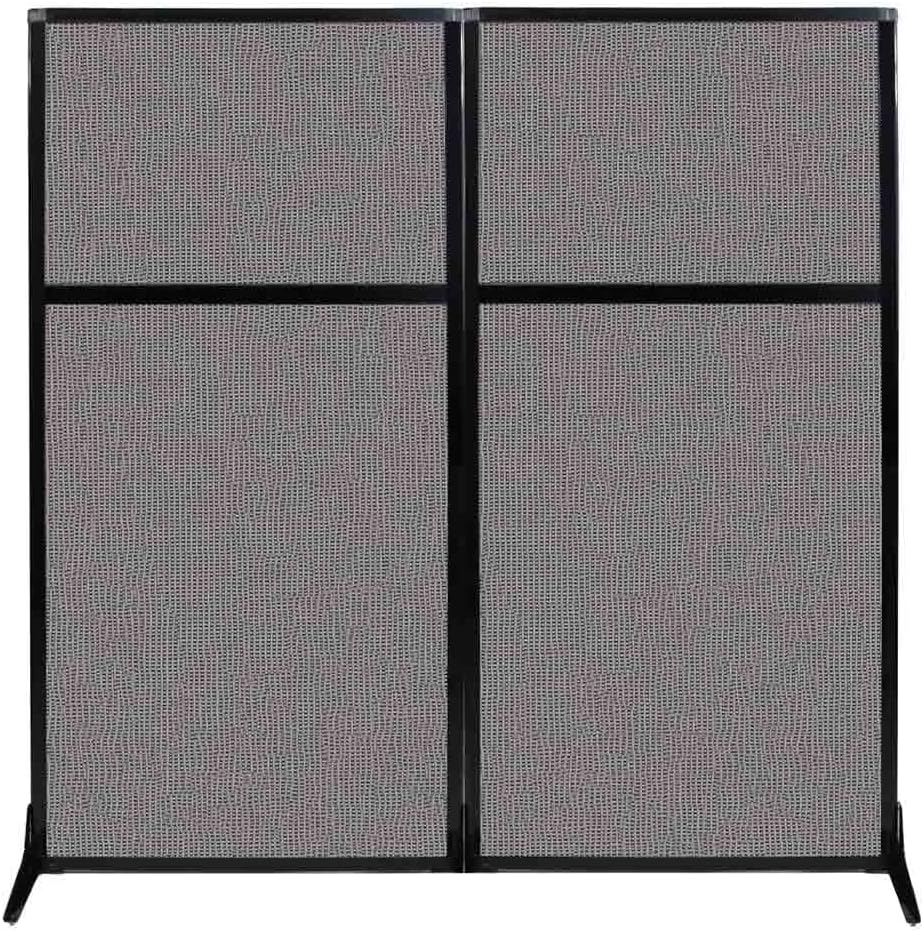 Versare Workstation Partition | Portable Wall Divider | Modern Office Cubicle | Free Standing Privacy Screen | Flexible Work Space | 66" x 70" Slate Fabric Panels