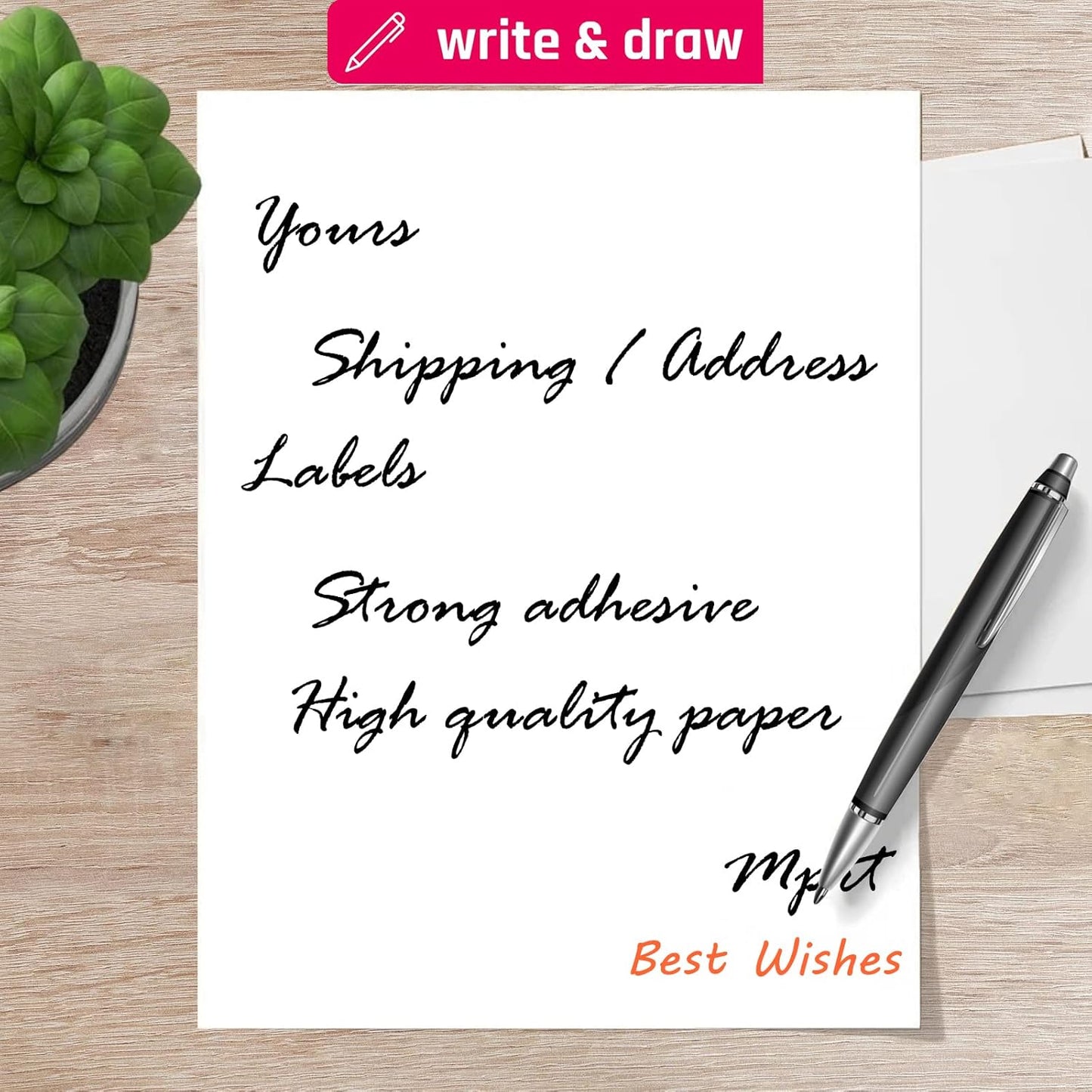 Printable White Sticker Labels, 50 Sheets 8.5" x 11" Full Sheet Label Stickers Paper for Laser & Inkjet Printer - Matte, 50 Labels