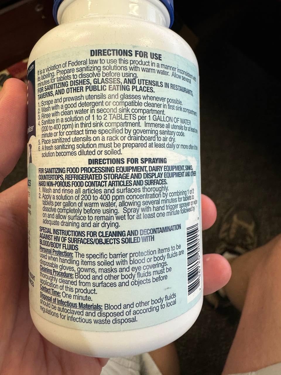 6 Bottles Steramine Sanitizer Tablet w/ 15 QT-10 Test Strip, Multi Purpose Steramine Sanitizing Tab for Food Contact Surface, Kitchen, Restaurant, Diner & Food Service by FryOilSaver Co. (900 Tablets)