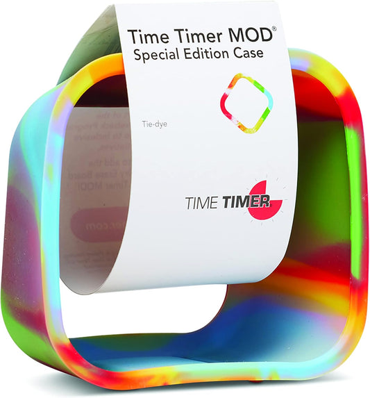 TIME TIMER Soft Removable Cover - Special Edition - Compatible with MOD Visual Timer - for Classroom Learning, Elementary Teachers Desk Clock, Homeschool Study Tool and Office Meetings (Tie Dye)