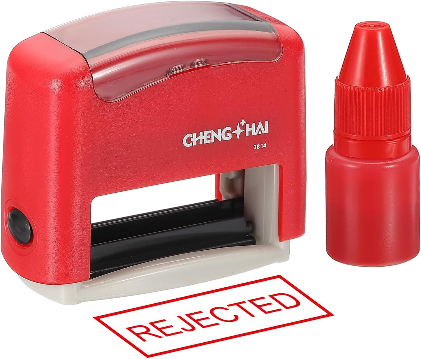 YOKIVE Rejected Self Inking Rubber Stamp, Office Ink Business Stamp for Office Documents, Paperwork, Warehouse, Label (Red)
