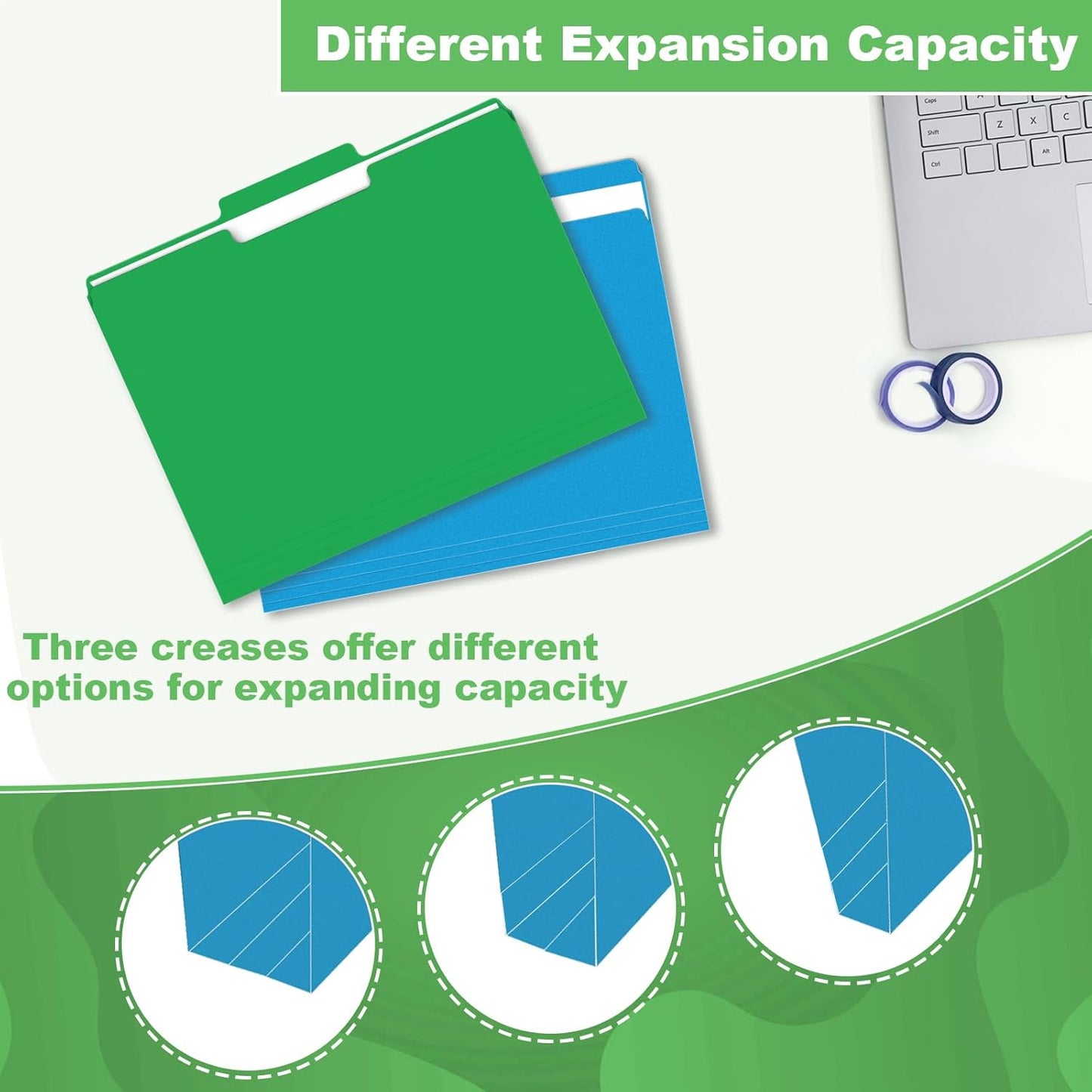 File Folder, HERKKA 120 Pack 1/3 Cut Tab File Folders, Colored File Folders Great for Organizing and Filing, Letter Size, Assorted 6 Colors