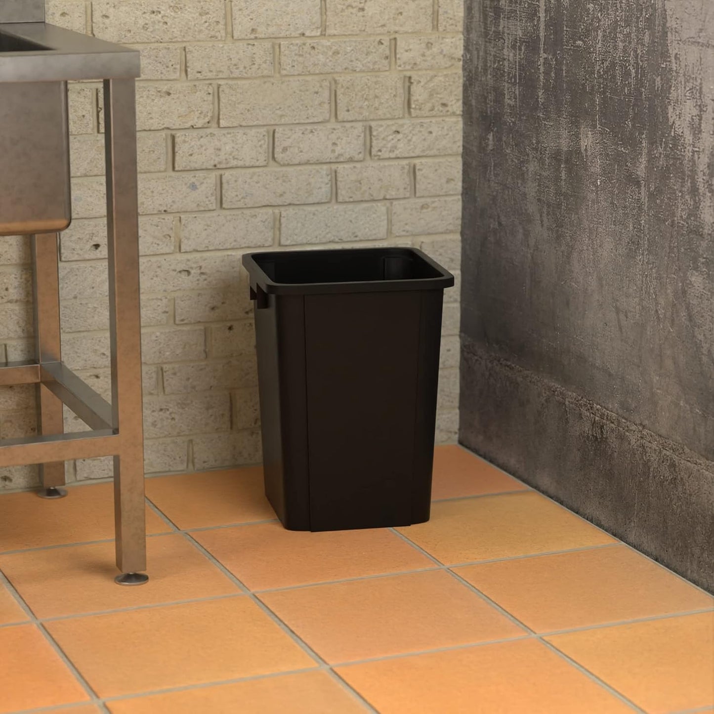 19 Gallon Black Square Commercial Trash Can