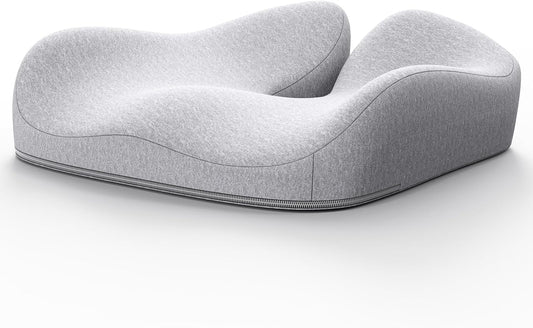 Benazcap Seat Cushion, Memory Foam Cushion for Office Chair - Ergonomic Chair Cushions for Tailbone Pain Relief, Sciatica & Back Support, Office Chair Cushion & Car Seat Cushion, Grey