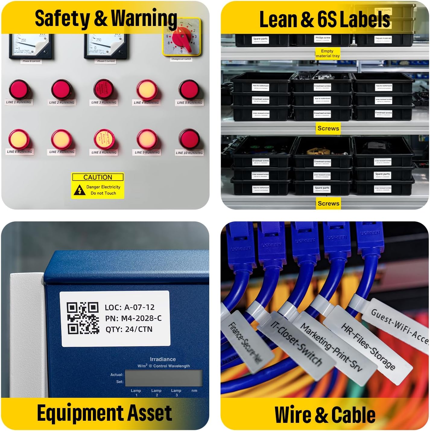 Makeid EP53 Portable Industrial Label Maker, 2" Print Head Bluetooth Label Printer, Mobile APP & PC Editor Compatible, 2000mAh Li-ion Battery, Come with 1" H x 2" W Label for Job Sites