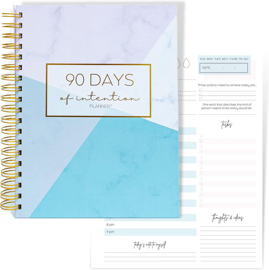Pland Studio All-In-One 90 Day Goal Planner, Quarterly Planner, Guided Journal with Prompts, Daily Journal Notebook and Hourly Planner! Fitness, Self Care Wellness, Productivity, Mental Health, ADHD, Gratitude Journal