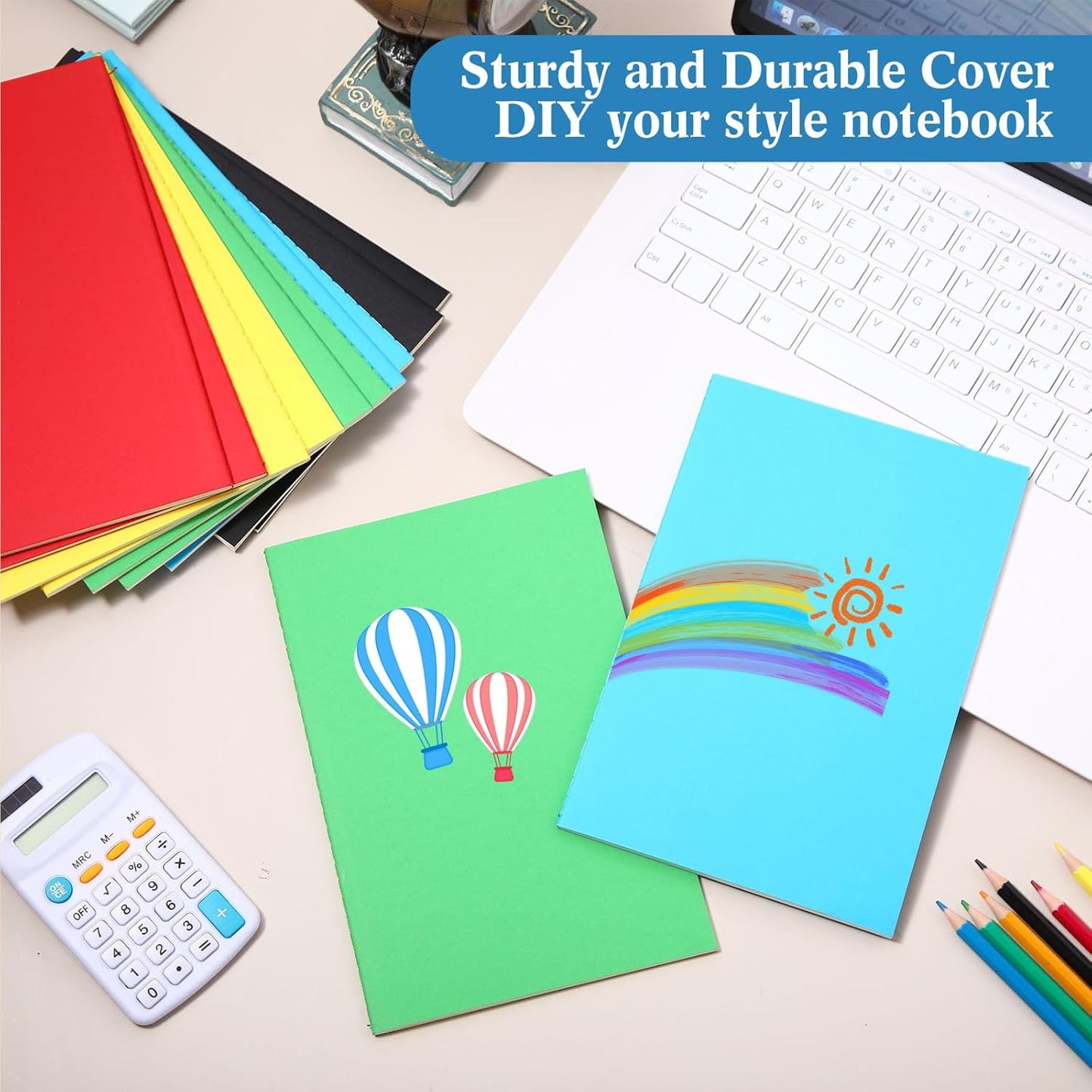 100 Pcs Kraft Notebook Journals 5.5 Inch x 8.3 Inch A5 Softcover Notebooks Bulk for Writing Sketch Office Notepad with 60 Pages 30 Sheets (Multicolor,Lined)