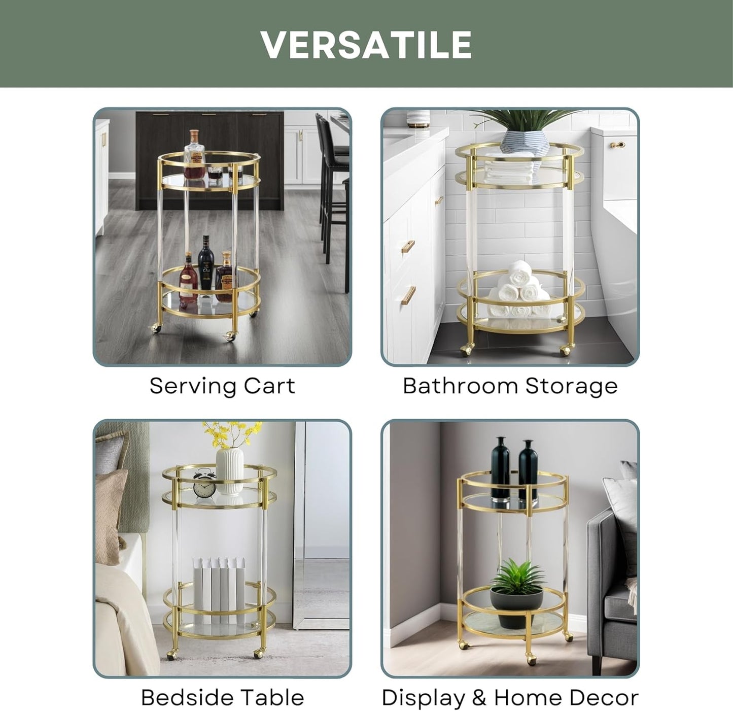 Convenience Concepts Small Designs2Go Monitor Riser for TVs up to 26 Inches, Black