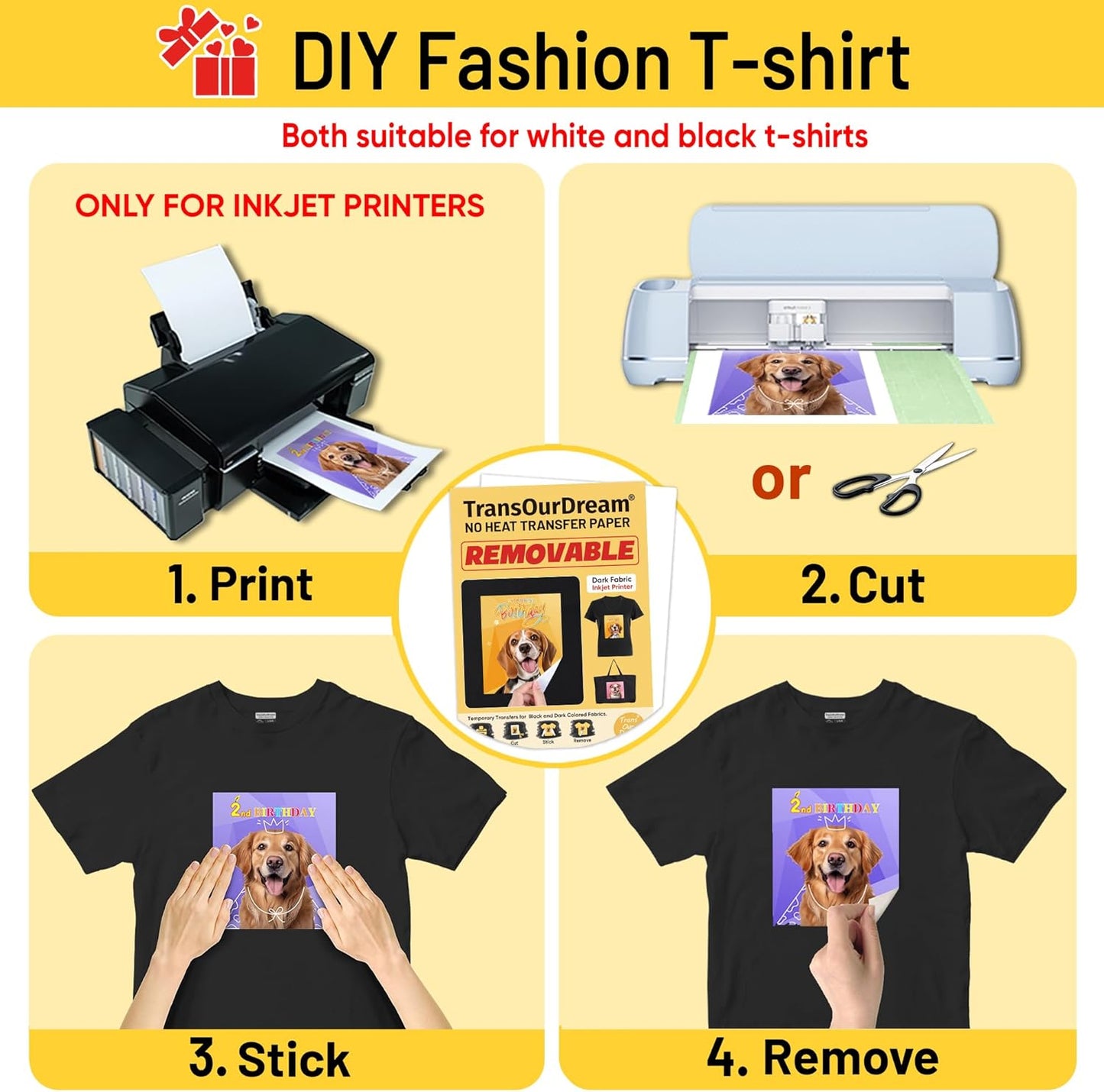 TransOurDream Heavyweight Cotton Blank T-Shirt, Short Sleeve Crew Neck Tee for Heat Transfer, Classic Fit Men's T-Shirts