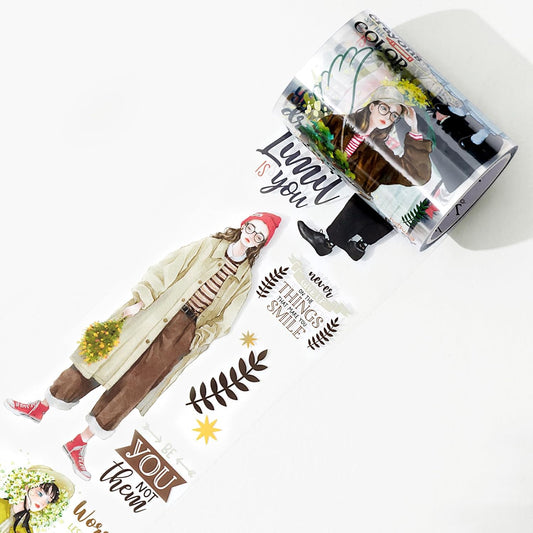 WT Twilight Zone Wide PET Tape, Single Roll, Original Designs, Modern Fashion Girls Decorative Tape for Journals, Scrapbooks, Bujo, DIY Crafts