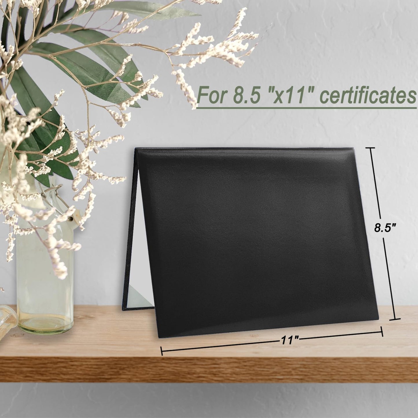 Certificate Holders 8.5"x11" Graduation Diploma Cover Document Leather Folders,Black-5 Pack