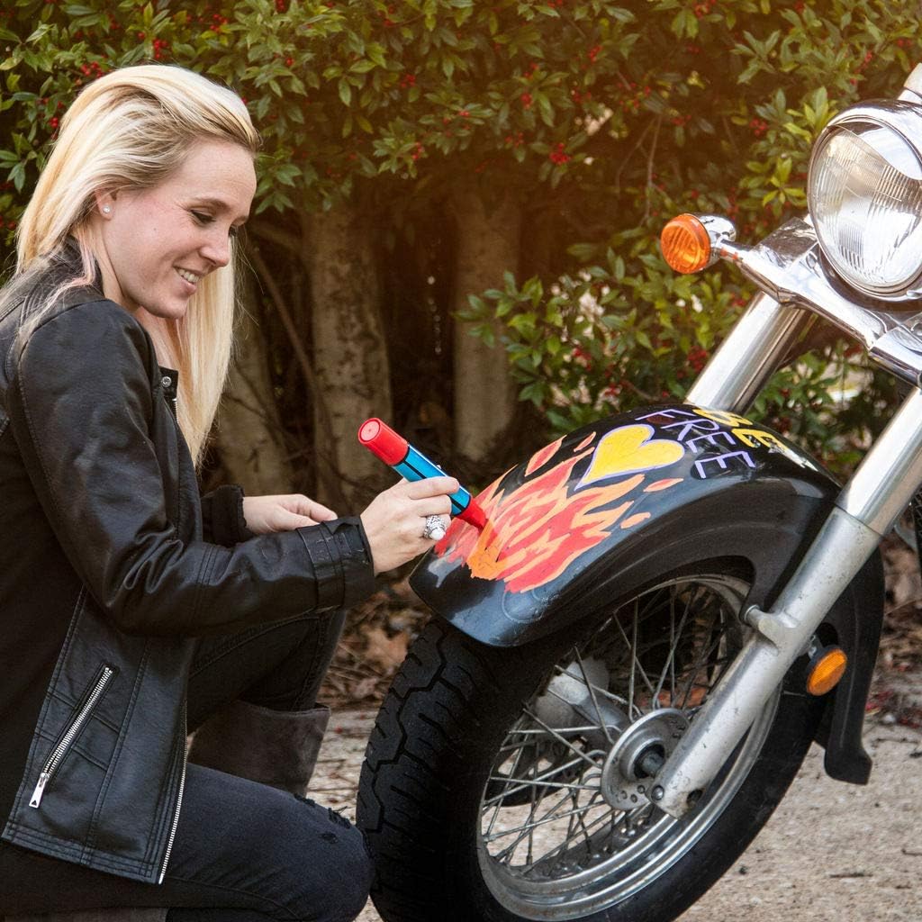 Window Markers for Glass Washable Car Window Paint Pen- Dry Erase Liquid Chalk Marker Car Decorations on All Surfaces, Tire, Windshield - Auto Marker, Autowriter, Rain Resistant (Orange, Jumbo Tip)