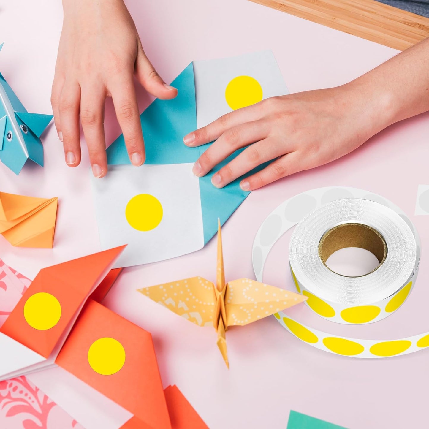 1 Inch Round Color Coding Labels, 1000 Dots Per Roll Yellow Color Coded Dot Stickers, Round Color Dot Labels for Organizing, Filing, and Storage