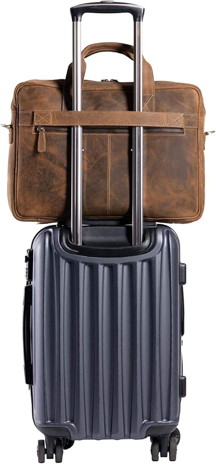 Leather briefcase 18 Inch Laptop Messenger Bags for Men and Women Best Office briefcase Satchel Bag