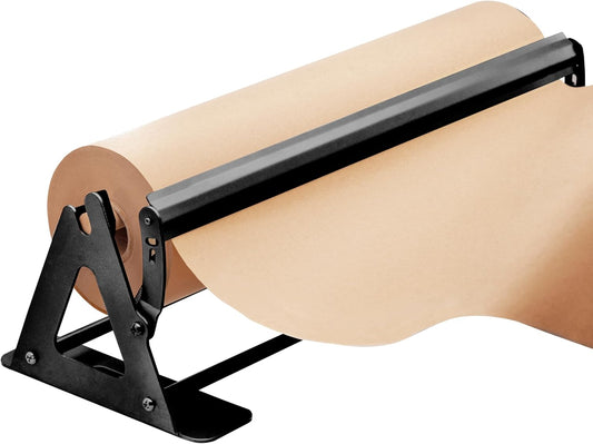 DIY Crew 18 Inch Paper Roll Dispenser and Cutter - Heavy-Duty Wall Mountable, Non Slip Tabletop - Kraft, Freezer, Butcher Paper - Up to 1000ft Rolls