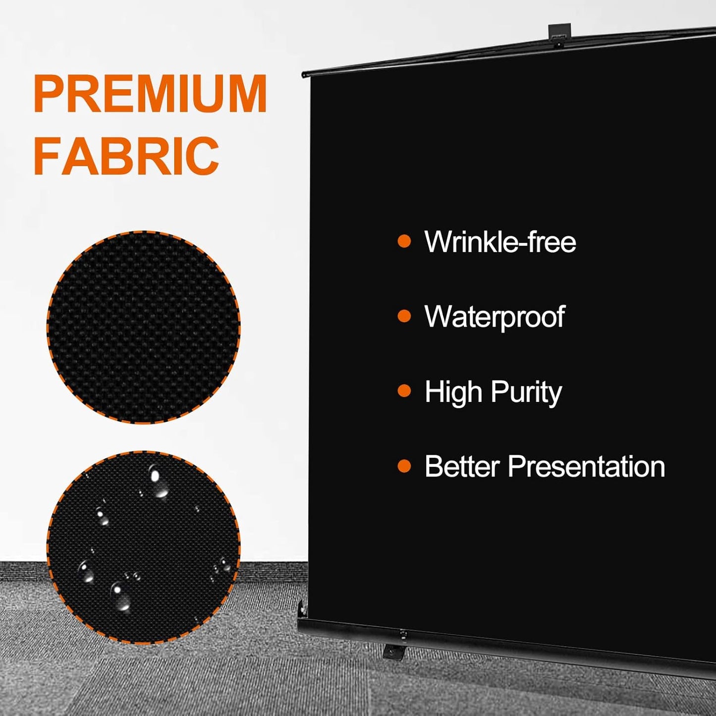 EMART 77x92in Collapsible Chromakey Panel Black Screen for Photo Backdrop Video Studio,Portable Pull Up,Solid Aluminium Base Wrinkle-Resistant Fabric,Auto-Locking Air Cushion Frame