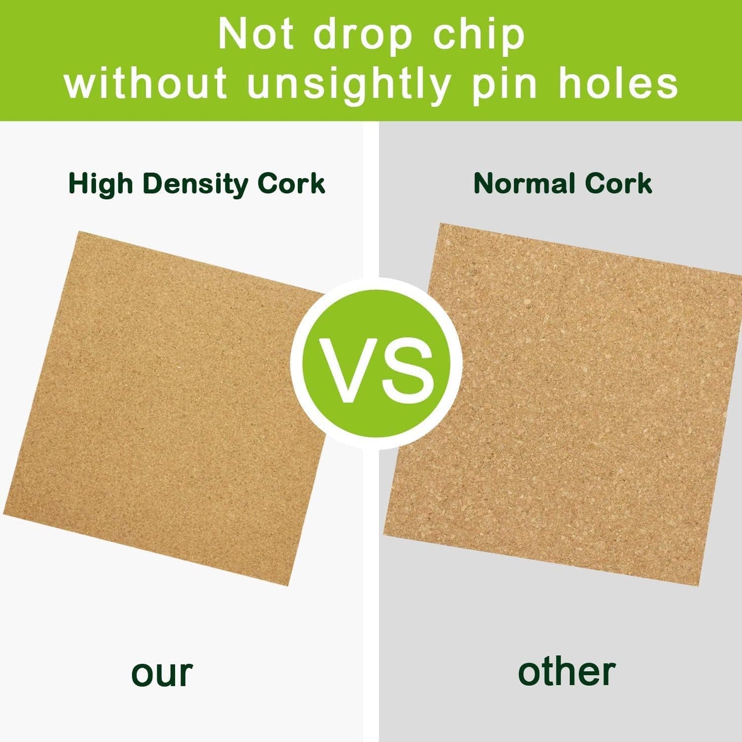 Cork Board Tiles 12"x12" - 1/2" Thick 10 Pack Cork Board Square Bulletin Boards Self Adhesive Corkboards for Walls Pin Boards Corkboards for Office Home School Decor