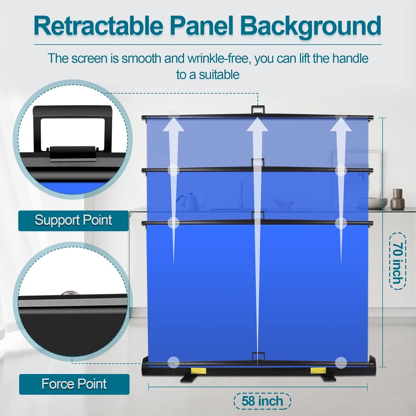 EMART Collapsible Chromakey Backdrop,2-in-1 Green Blue Screen,Double-Sided Retractable Auto-Locking Frame Background Panel for Photo Studio Video Photoshoot