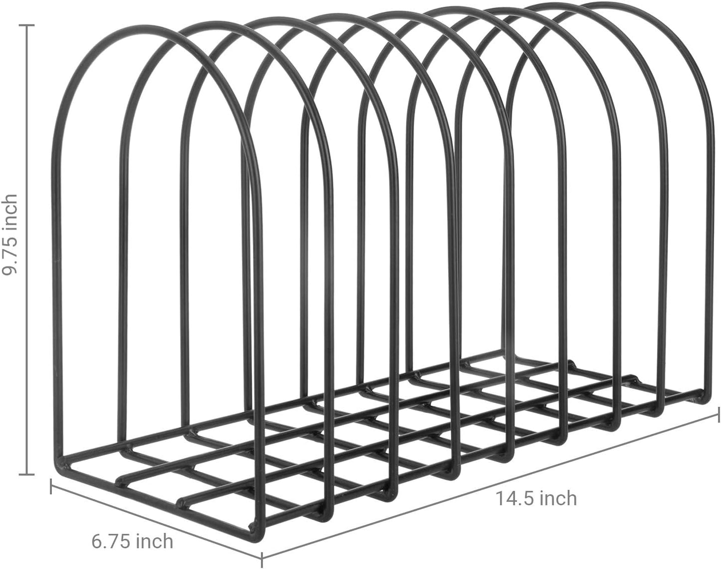 MyGift Large Desktop Document Holder, Black Metal Wire File Folder Organizer Rack with 8-Slots and Arch Design