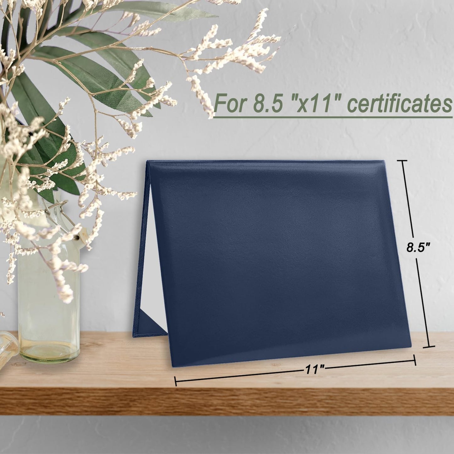 Certificate Holders 8.5"x11" Graduation Diploma Cover Document Leather Folders,Navy Blue-5 Pack