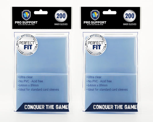 Pro Support 400 Premium Ultra Clear Standard Size Card Sleeves. Perfect for Double-sleeving and Compatible with Pokemon Cards and Magic The Gathering