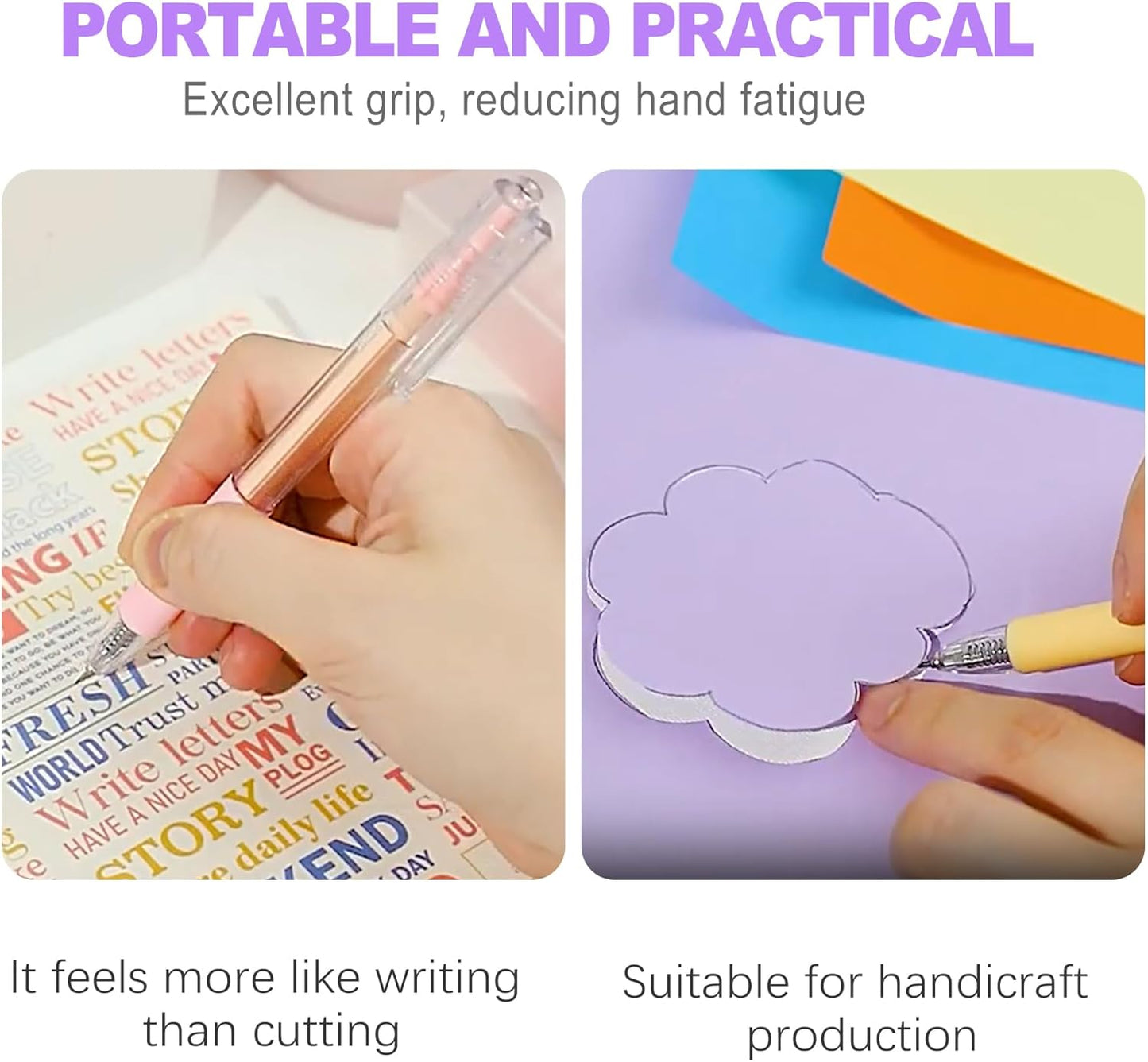 6 Pack Retractable Craft Knife Pen Set in 6 Colors, Precision Paper Cutter for DIY Projects, Art, Scrapbooking, Detail Hobby Blade for Stickers