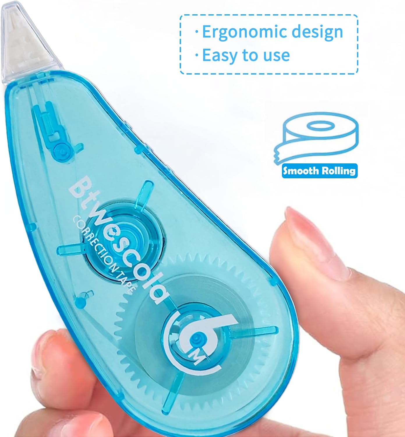 Correction Tape, Easy to Use Applicator for Instant Corrections, 19.7 Feet 6-Count Pack Correction Tape for School, Office, Crafting (6pcs/Set)