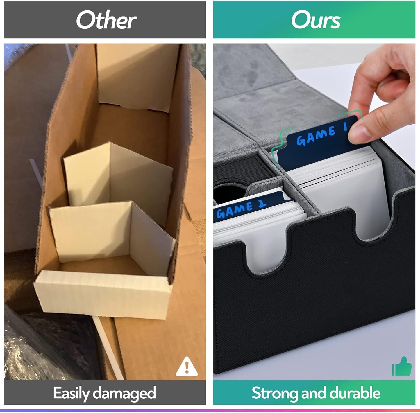 ZLCA 50-Piece Trading Card Dividers with Tabs, Plastic Separator for Storage Box Folder Record Baseball Games Sports Cards, 2.75 x 3.76 Inch (Blue)