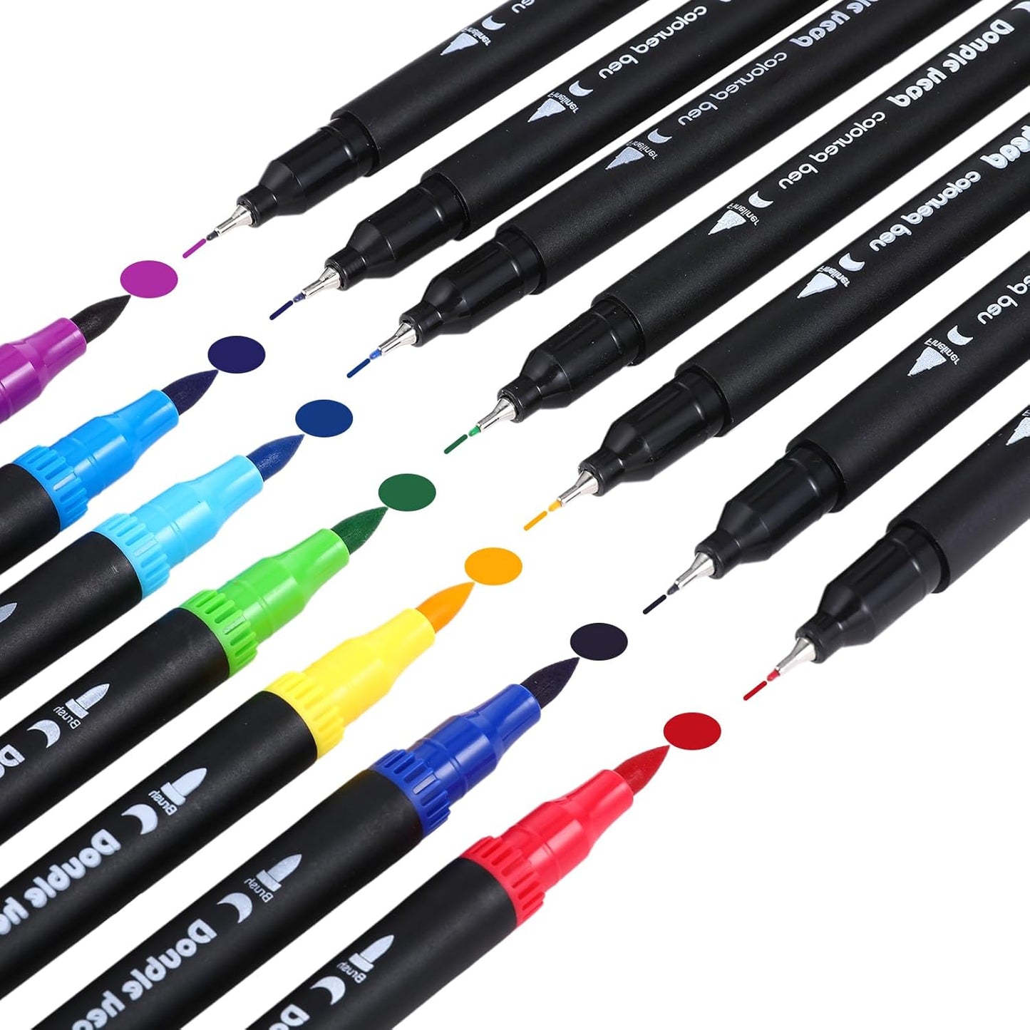 100 Colors Watercolor Paint Markers, Dual Tip Paint Markers with Brush Tip and Fine Tips, Double Brush Marker Pens for Rock, Wood, Canvas, Stone, Glass, Ceramic, DIY Crafts Making, Art Supplies