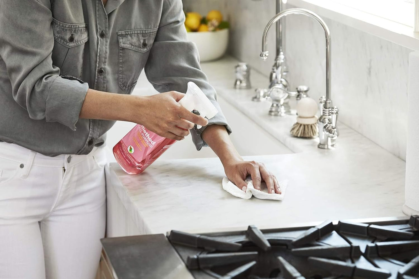 Method All-Purpose Cleaner Spray, French Lavender, Plant-Based and Biodegradable Formula Perfect for Most Counters, Tiles and More, 28 Fl Oz, (Pack of 8)