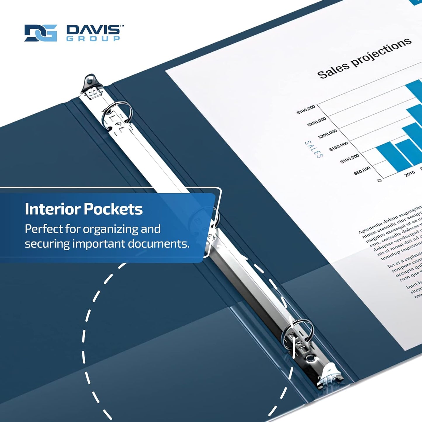 Easyview Premium 3-Ring Binders with Clear-View Covers and Round Rings, Binders for School or Office, 3 Inch, Pack of 6, Navy Blue