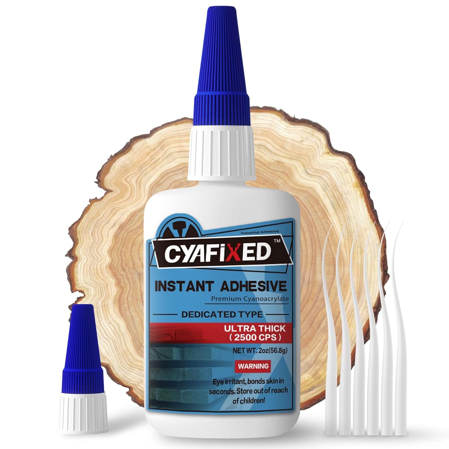 Professional Grade Cyanoacrylate Super Glue, Ultra Thick Viscosity CA Glue for Woodworking, 2 oz. (56.8 Grams) - Instant Adhesive for Woodworking, Gap Filling, Heavy Duty Wood Bonding