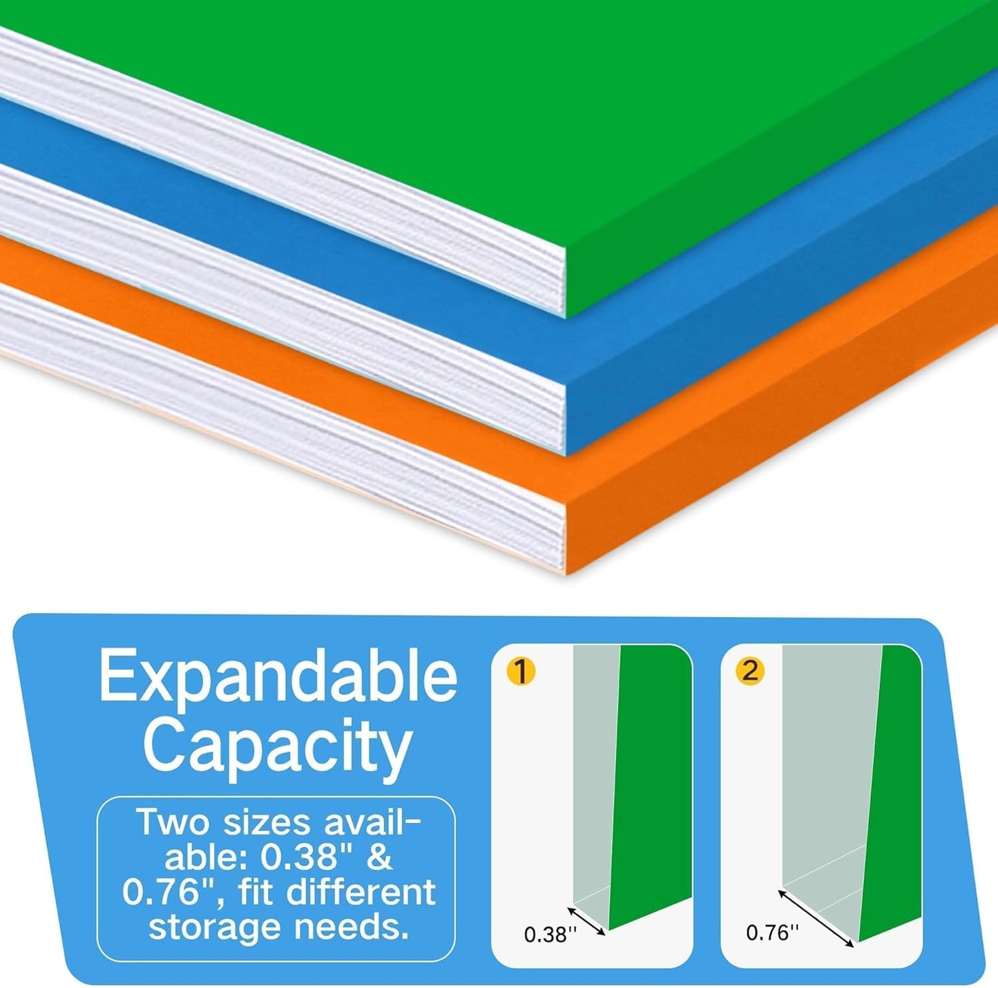 Letter Size File Folders – 1/3-Cut Tab, Durable Colored File Folders for Home, Office, and School Organization, 50-Pack