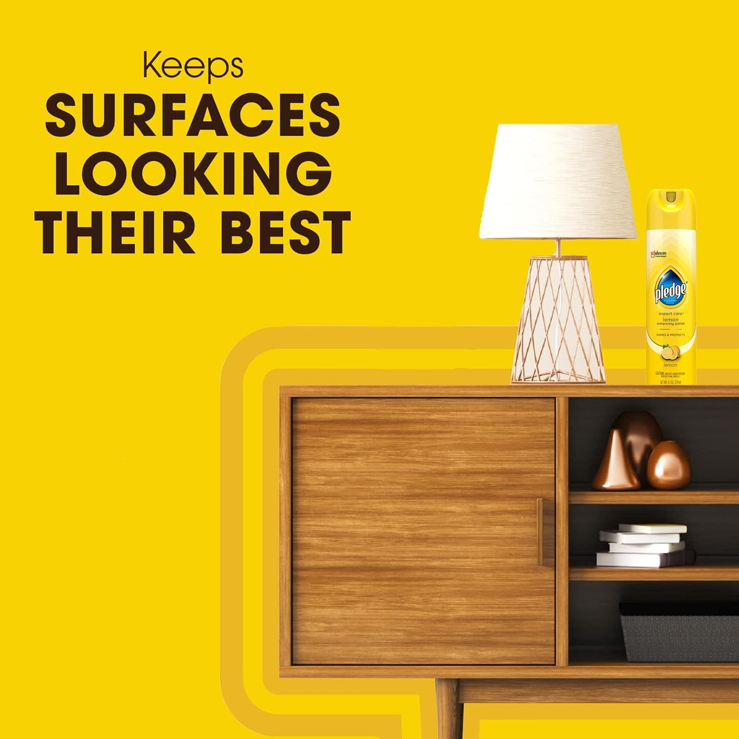 Pledge Enhancing Polish, Furniture & Wood Spray, Lemon Scent, 9.7oz (Pack of 3)