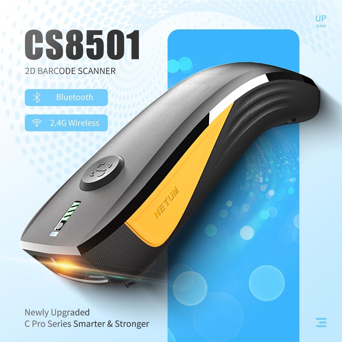 NETUM CS8501 Wireless QR Code Scanner – Upgraded Bluetooth Barcode Scanner, Mini Portable 1D & 2D Barcode Reader for Inventory Management, Image Scanner for Tablets, Android, iOS, PC, and POS Systems