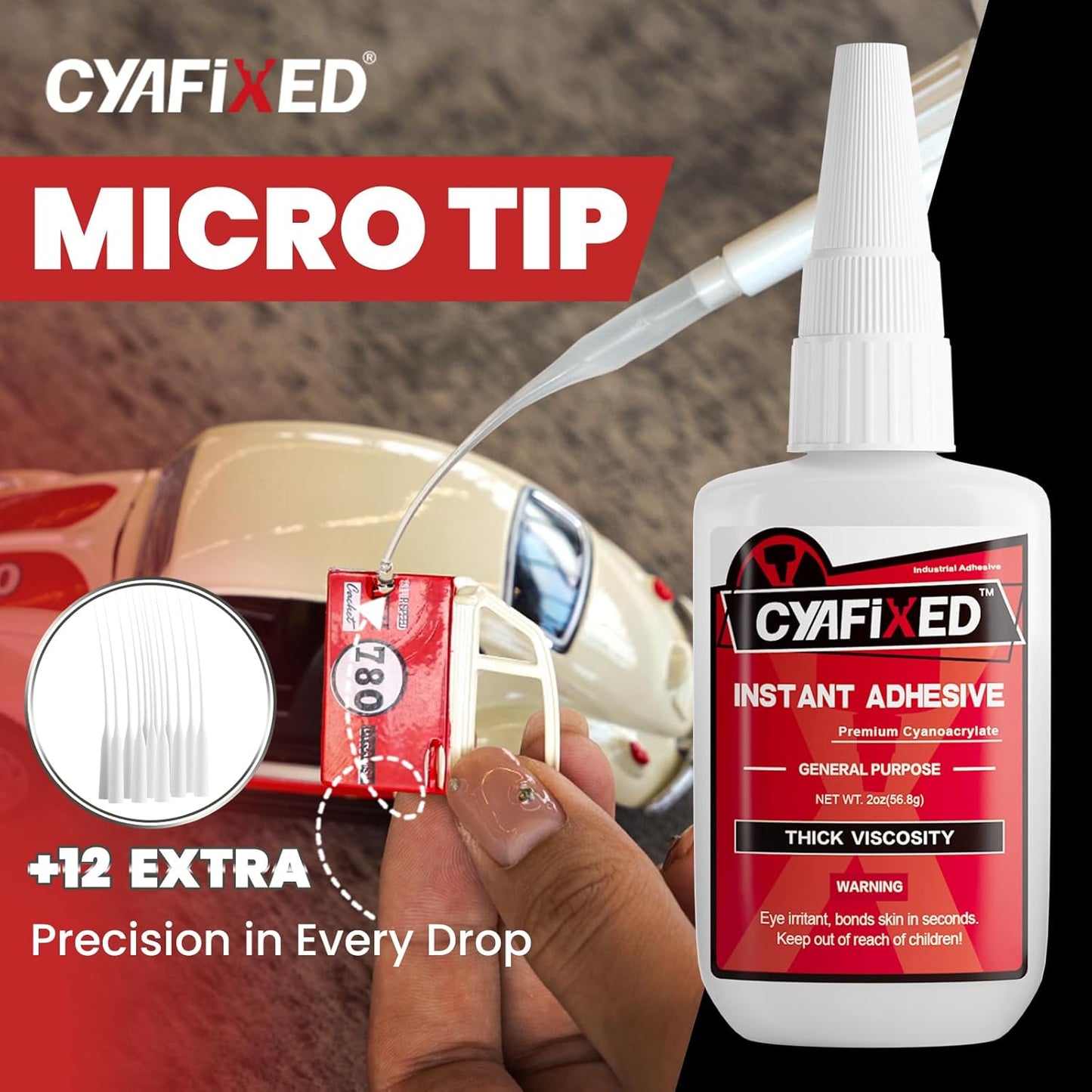 Super Glue Thick 113.6 Gram. Clear Heavy Duty All Purpose Ca Superglue Repair Wood Furniture Plastic Crafts Shoe Sole, Instant Cyanoacrylate Adhesive for Ceramic Leather Metal Glass Pottery Rubber