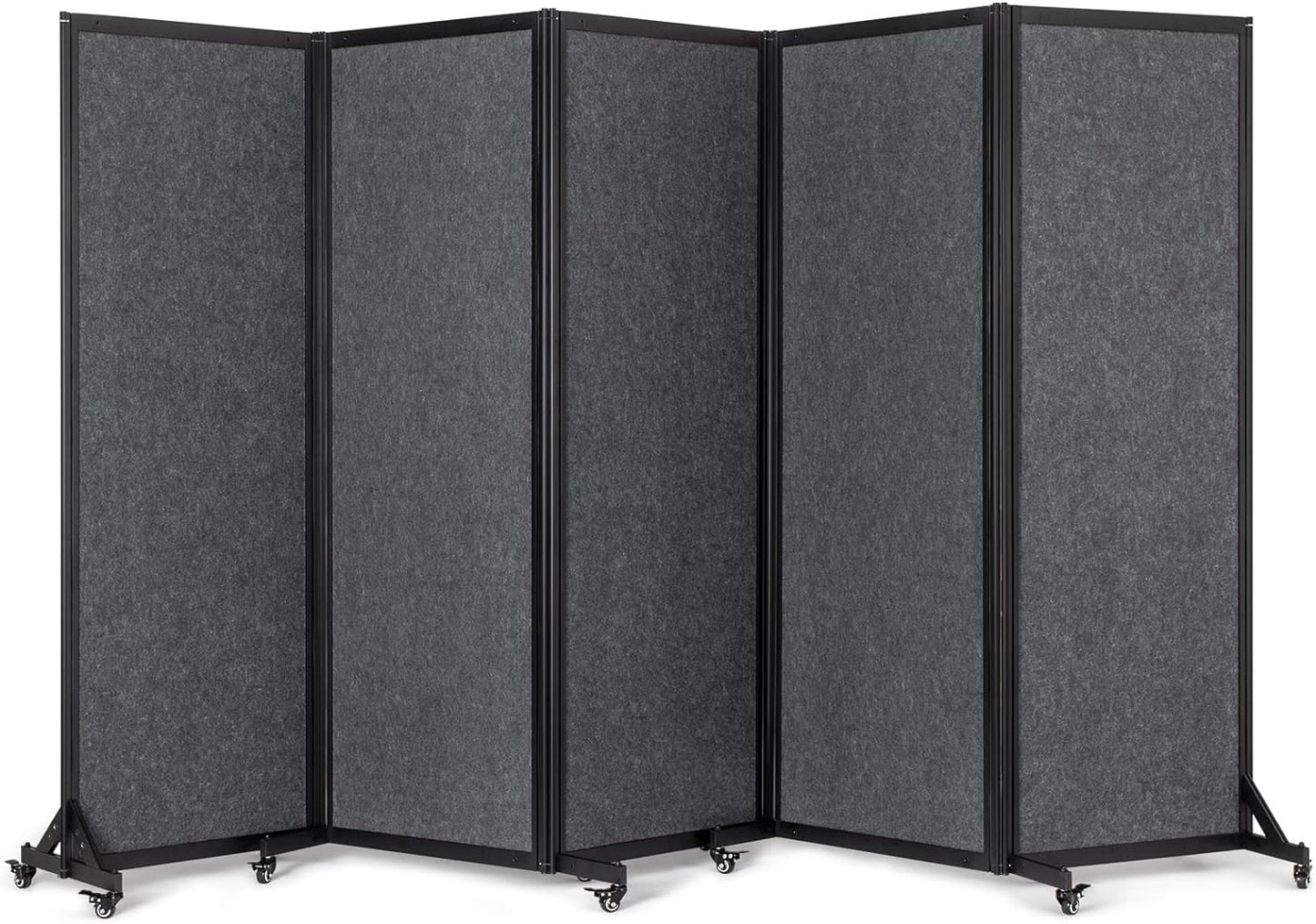 Office Divider,Room Partition, Privacy Partition Separator,Portable Commercial Screen Dividers,Classroom School Dividers,10'6"W x 6'7"H,5 Panel,Grey
