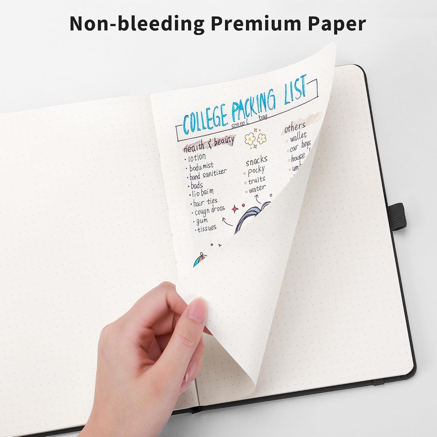 RETTACY Bullet Dotted Journal Notebook, 192 Pages, A5 Medium Size (5.7'' x 8.3''), Leather Hardcover, 100 GSM Thick Paper, for Bullet Journaling, Planning, Tracking (Dark Green)