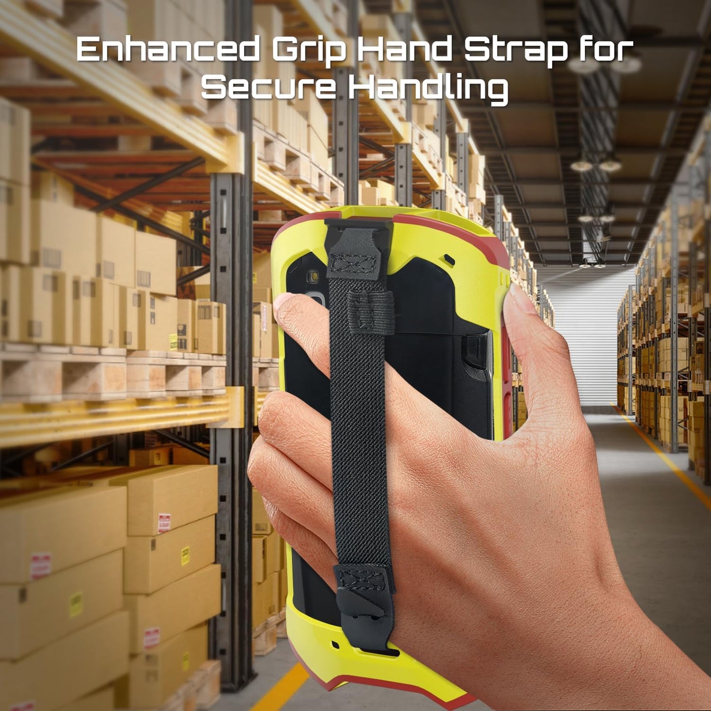 TC51 TC52 TC56 TC57 TC510K Case with Hand Strap - Protective & Ergonomic for Zebra Handheld Barcode Scanners SG-TC5X-EXO1-01 SG-TC5X-EXONHS-01 (Red-Yellow Blend)