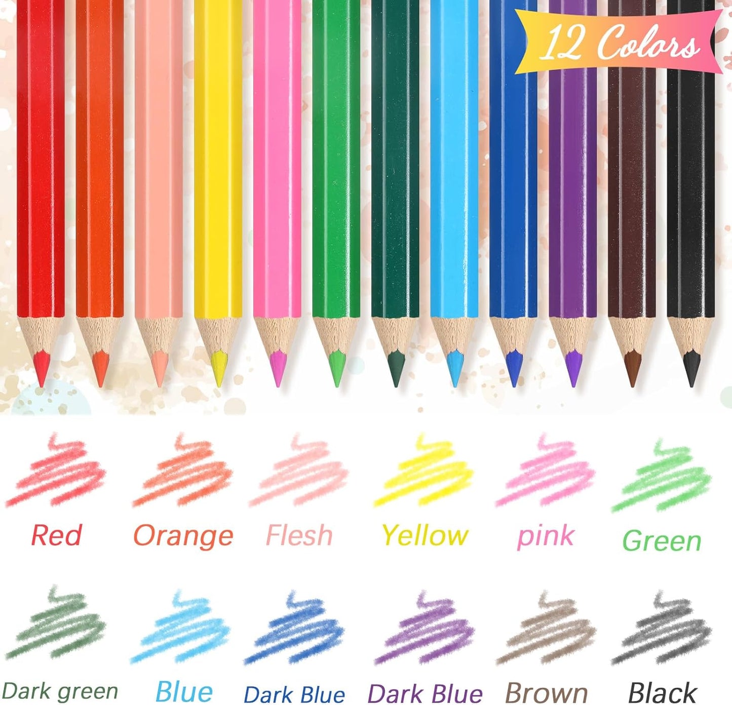 576 Pcs/ 48 Boxes Mini Drawing Class Colored Pencils Bulk for Kid 3.5 Inch Back to School Supplies Portable Short Fat Per Set 12 Different Color with Sharpener Eraser Coloring Pencils