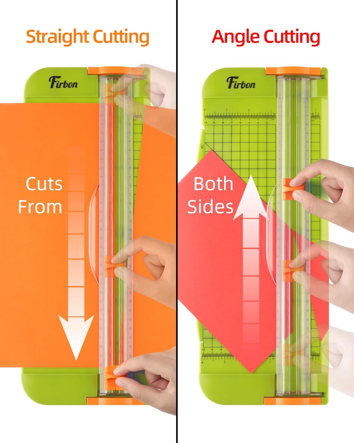 Firbon Grass Green A4 Paper Cutter 12 Inch Titanium Straight Paper Trimmer with Side Ruler for Scrapbooking Craft, Paper, Coupon, Label, Cardstock