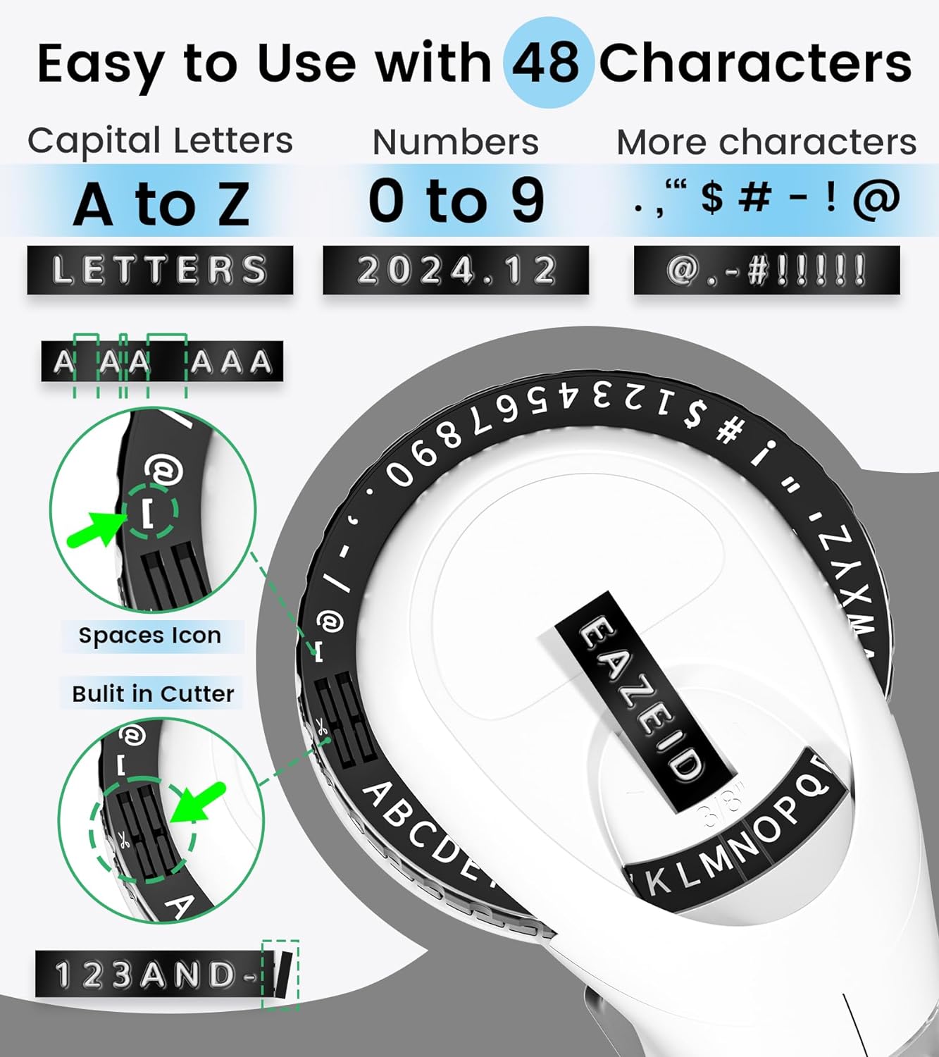 Embossing Label Maker Machine with Tapes, Old School Vintage Label Maker Embossed, Retro 3D Embosser Manual Labeler with 3 Rolls 9mm Labels-Waterproof for Home Office Kids DIY Craft Scrapbook